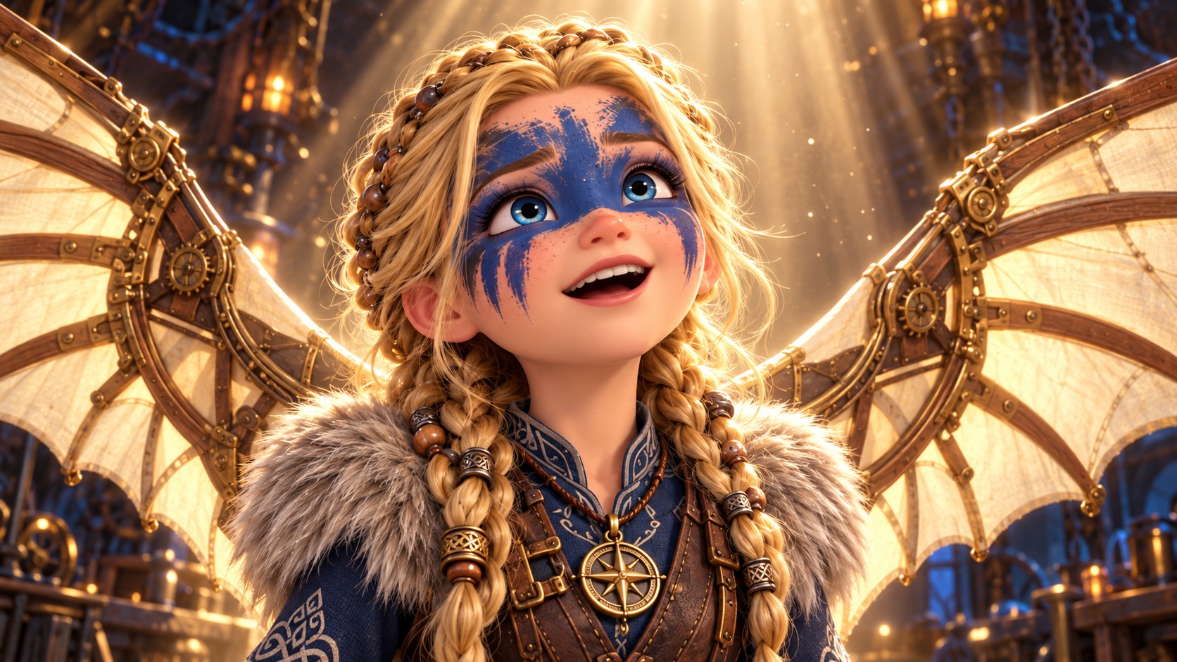 Yvonne in blue face paint